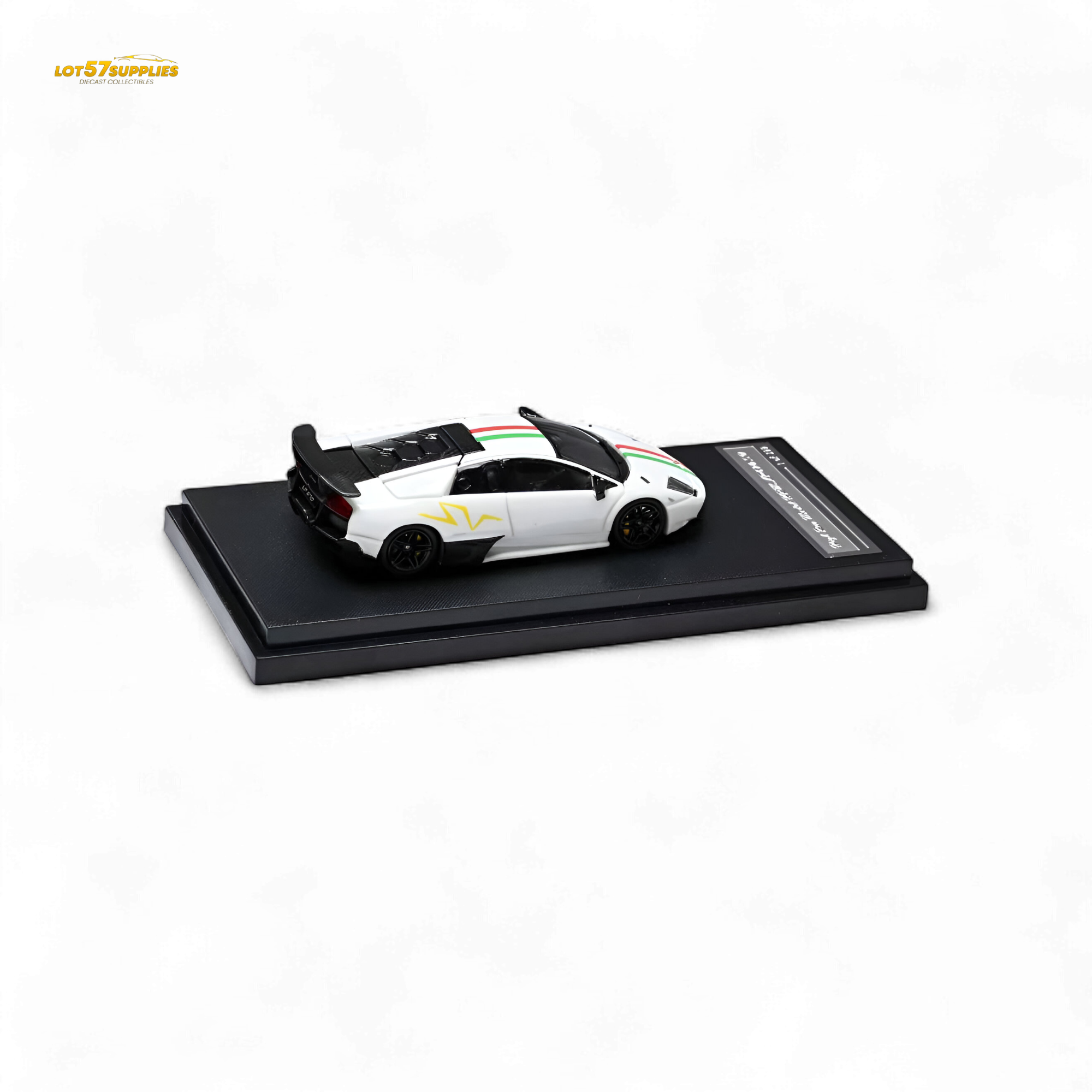 High Rev Model Lamborghini Murcielago LP670-4 SV - White Italian Stripes 1:64