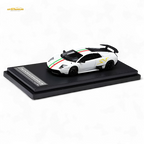 High Rev Model Lamborghini Murcielago LP670-4 SV - White Italian Stripes 1:64