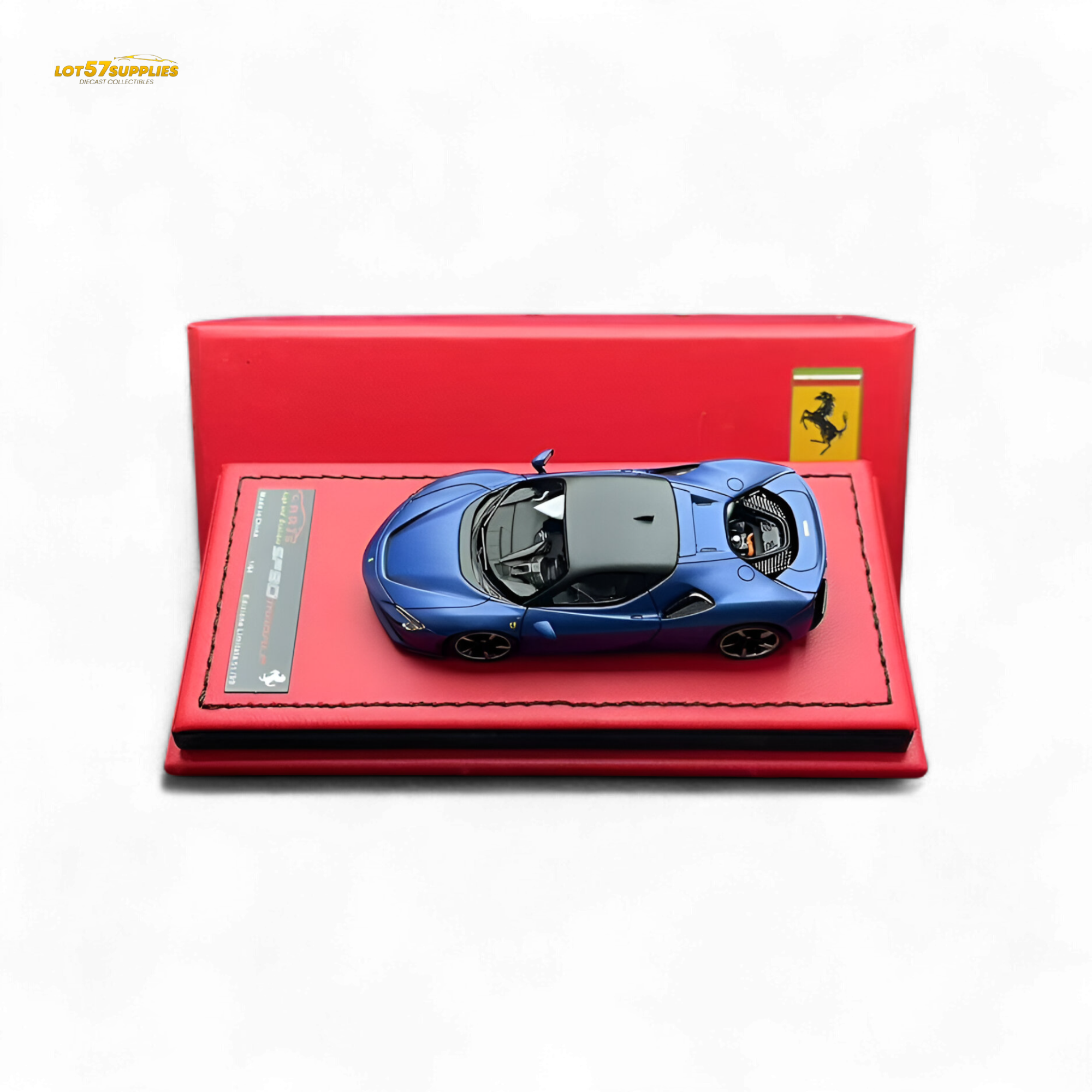 ART Ferrari SF90 Resin - Abu Dhabi Blue Hardtop - 99 Pcs Lim Ed 1:64