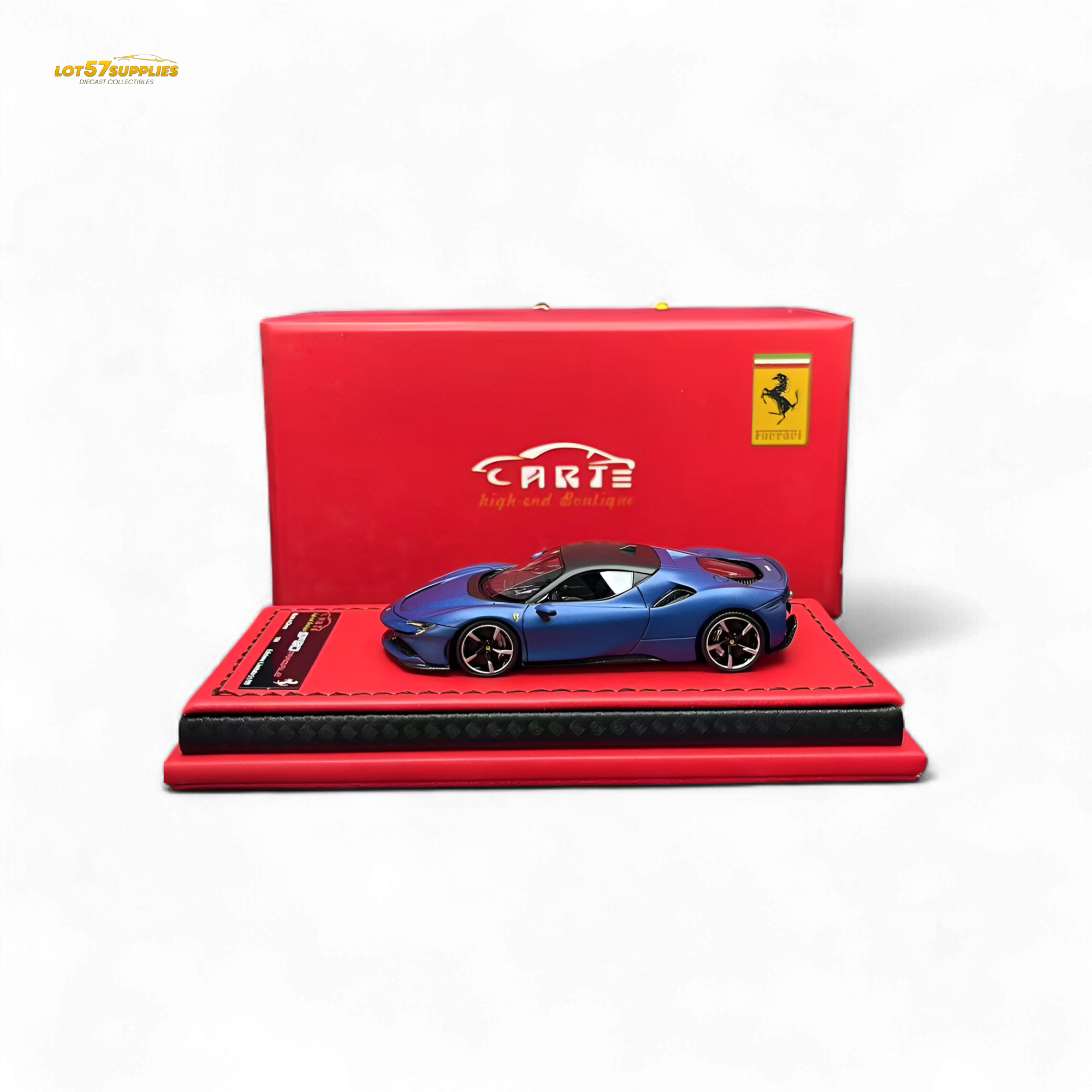 ART Ferrari SF90 Resin - Abu Dhabi Blue Hardtop - 99 Pcs Lim Ed 1:64