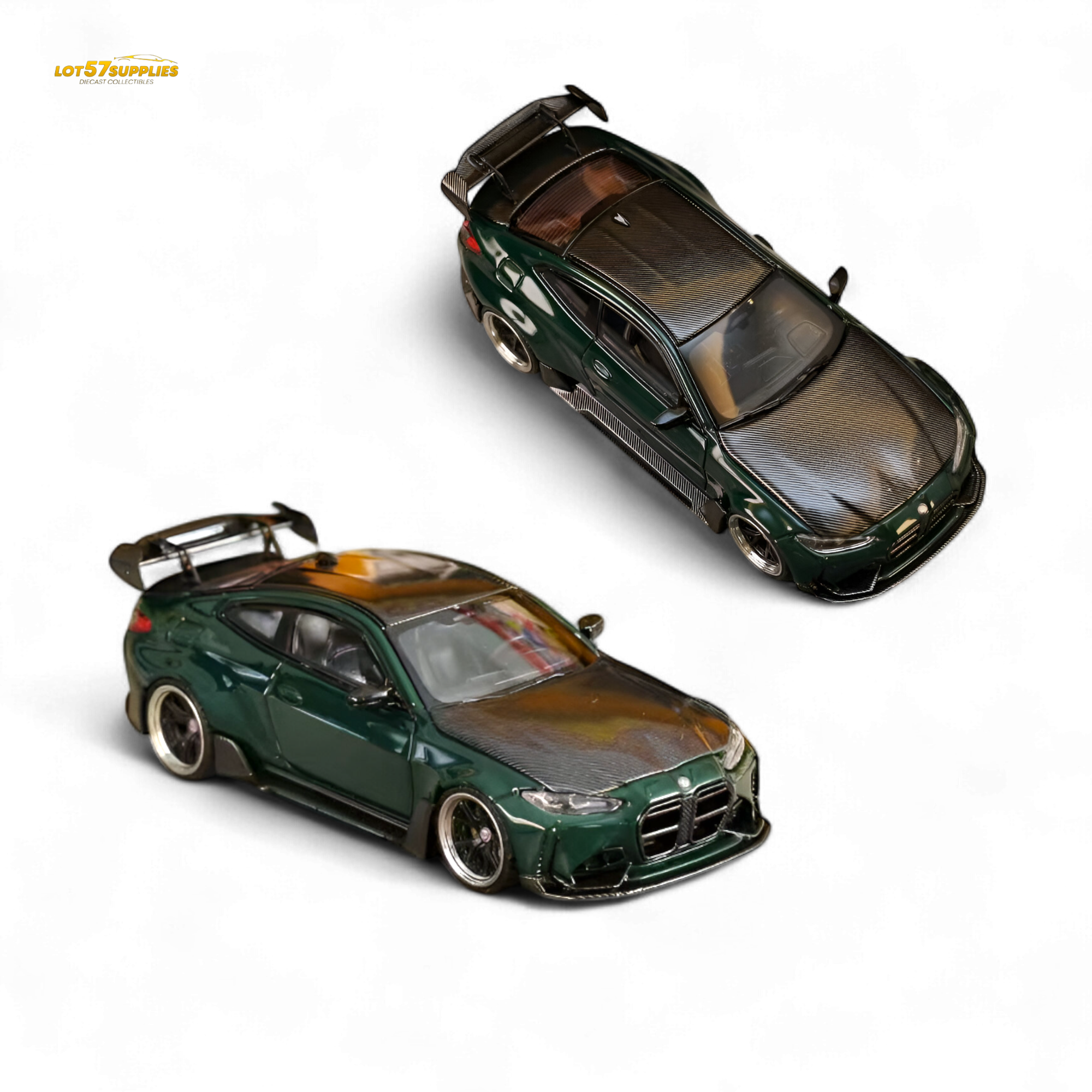 Street Weapon BMW G82 M4 Wide-Body Modified - Cangling Green Carbon Cover Special Edition 1:64 Main image