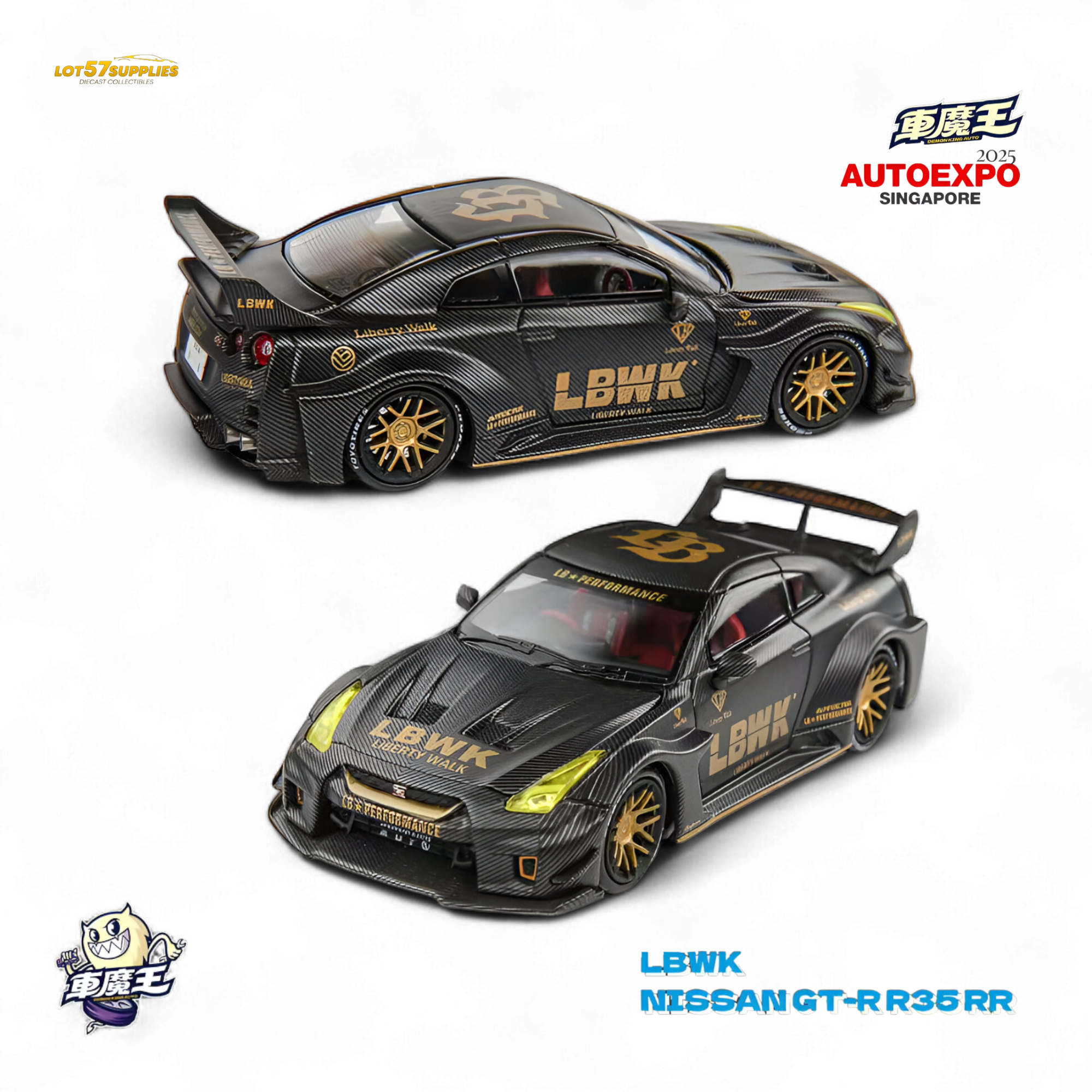 (Pre-Order) Demon King Auto LBWK GTR35 RR - Carbon Fiber (Singapore Exclusive) 1:64 Main image