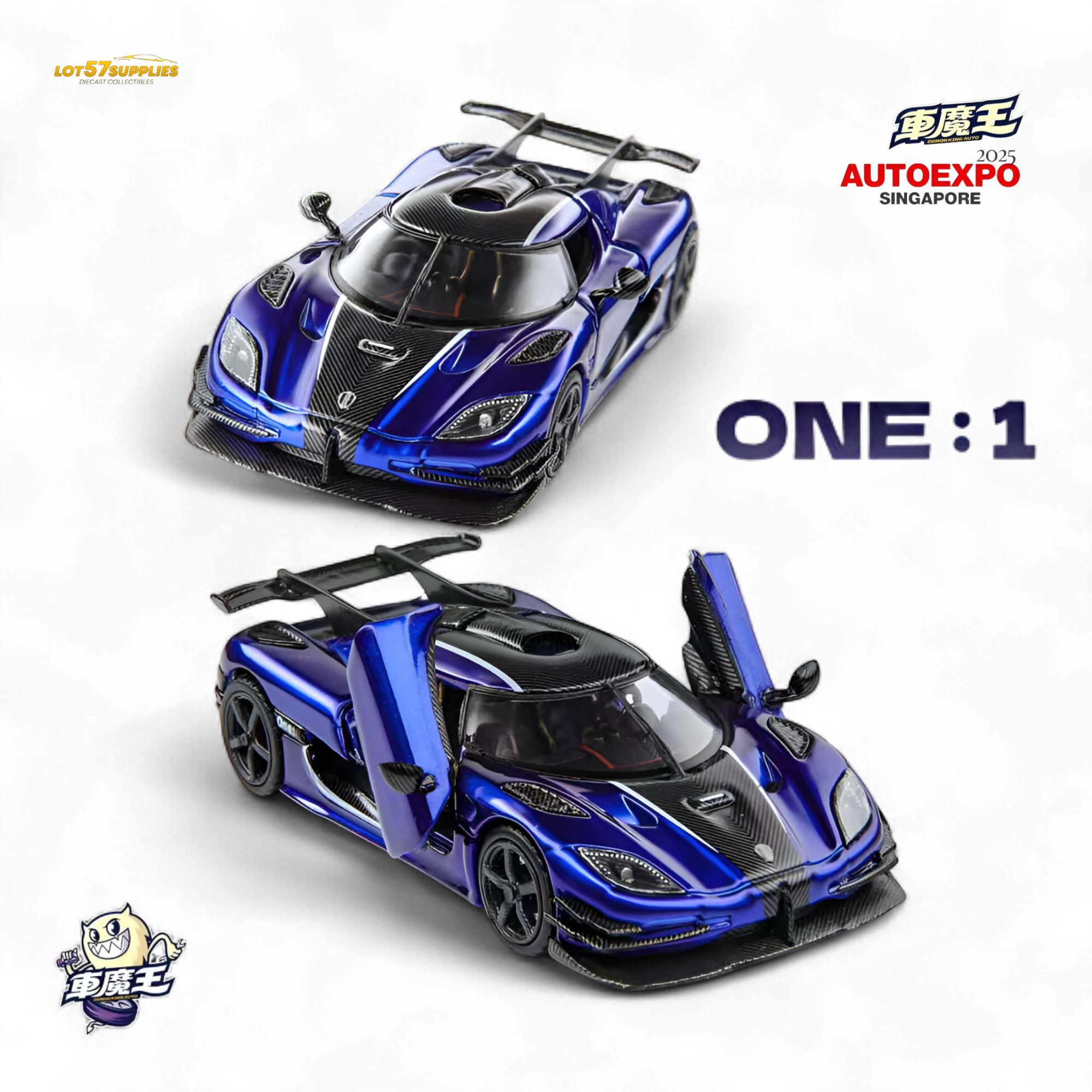 Demon King Auto Koenigsegg ONE:1 - Blue (Singapore Exclusive) 1:64 Main image