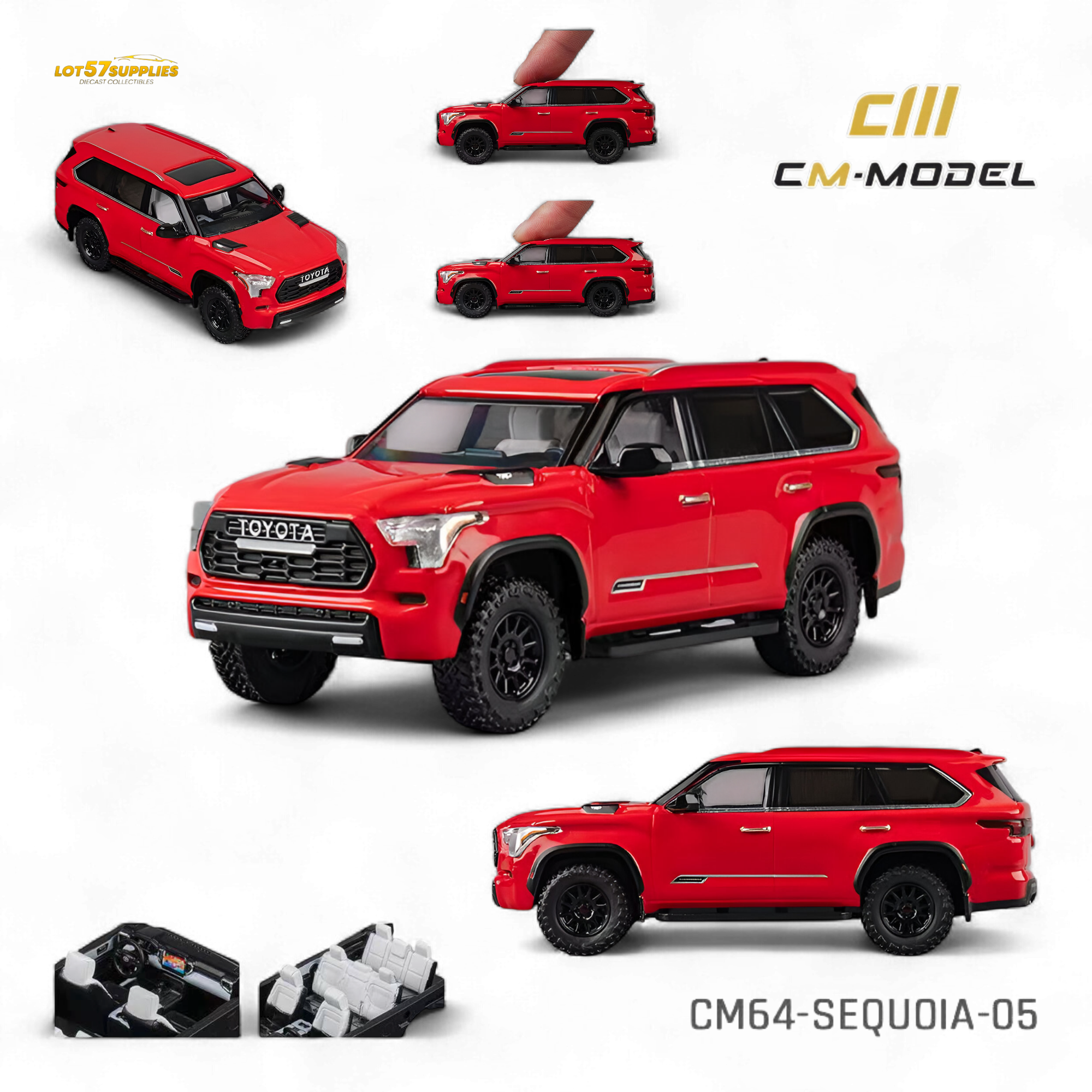 (Pre-Order) CM Model Toyota Sequoia - Red 1:64 Main image