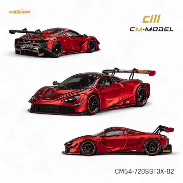 (Pre-Order) CM Model McLaren 720S GT3X - Metallic Red 1:64