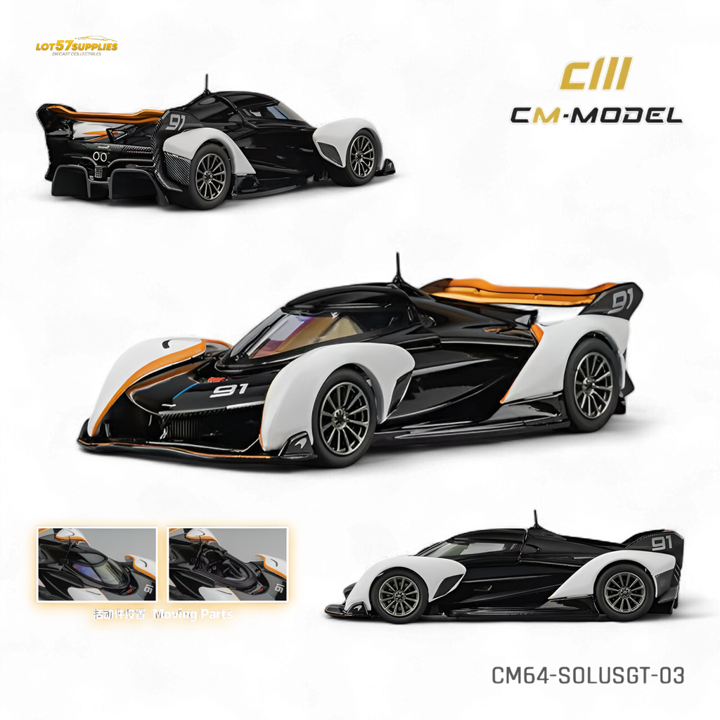 (Pre-Order) CM Model McLaren Solus GT - Black White 1:64