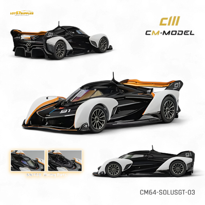 (Pre-Order) CM Model McLaren Solus GT - Black White 1:64