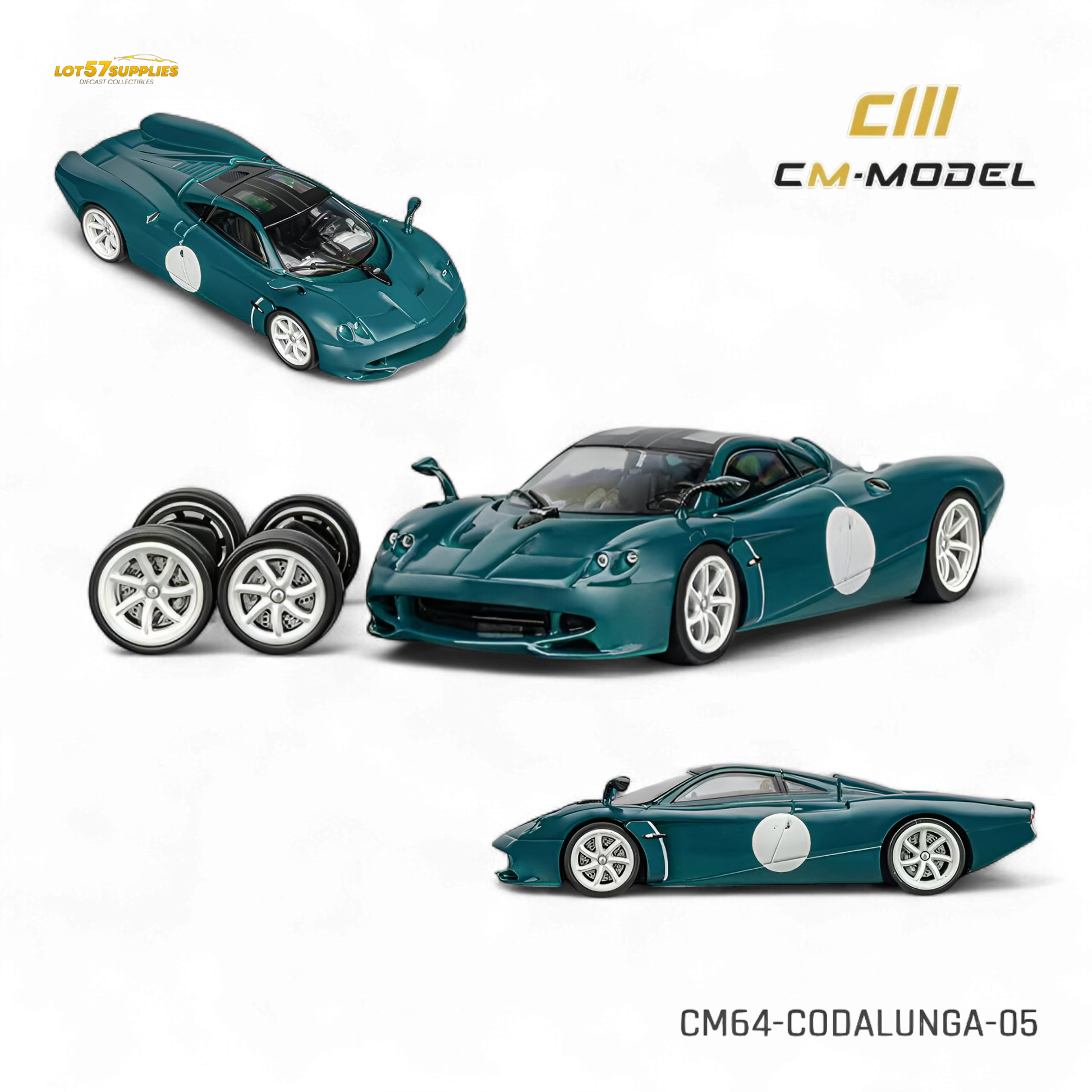 (Pre-Order) CM Model Pagani Codalunga - Green 1:64
