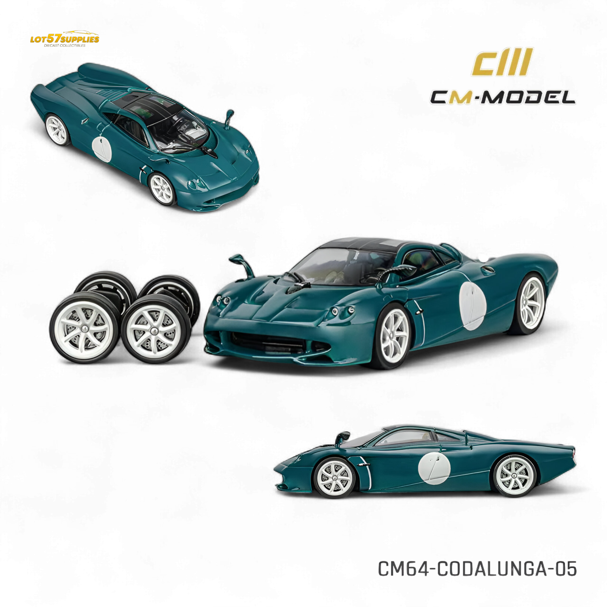 (Pre-Order) CM Model Pagani Codalunga - Green 1:64