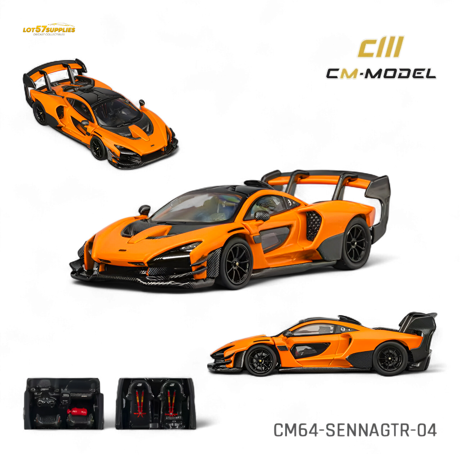 (Pre-Order) CM Model McLaren Senna GTR - Papaya Orange 1:64