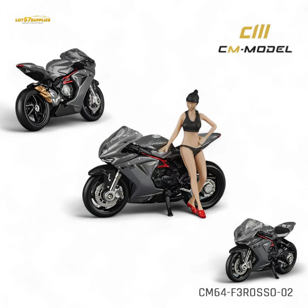 (Pre-Order) CM Model MV Agusta F3 Rosso - Metallic Gray 1:64