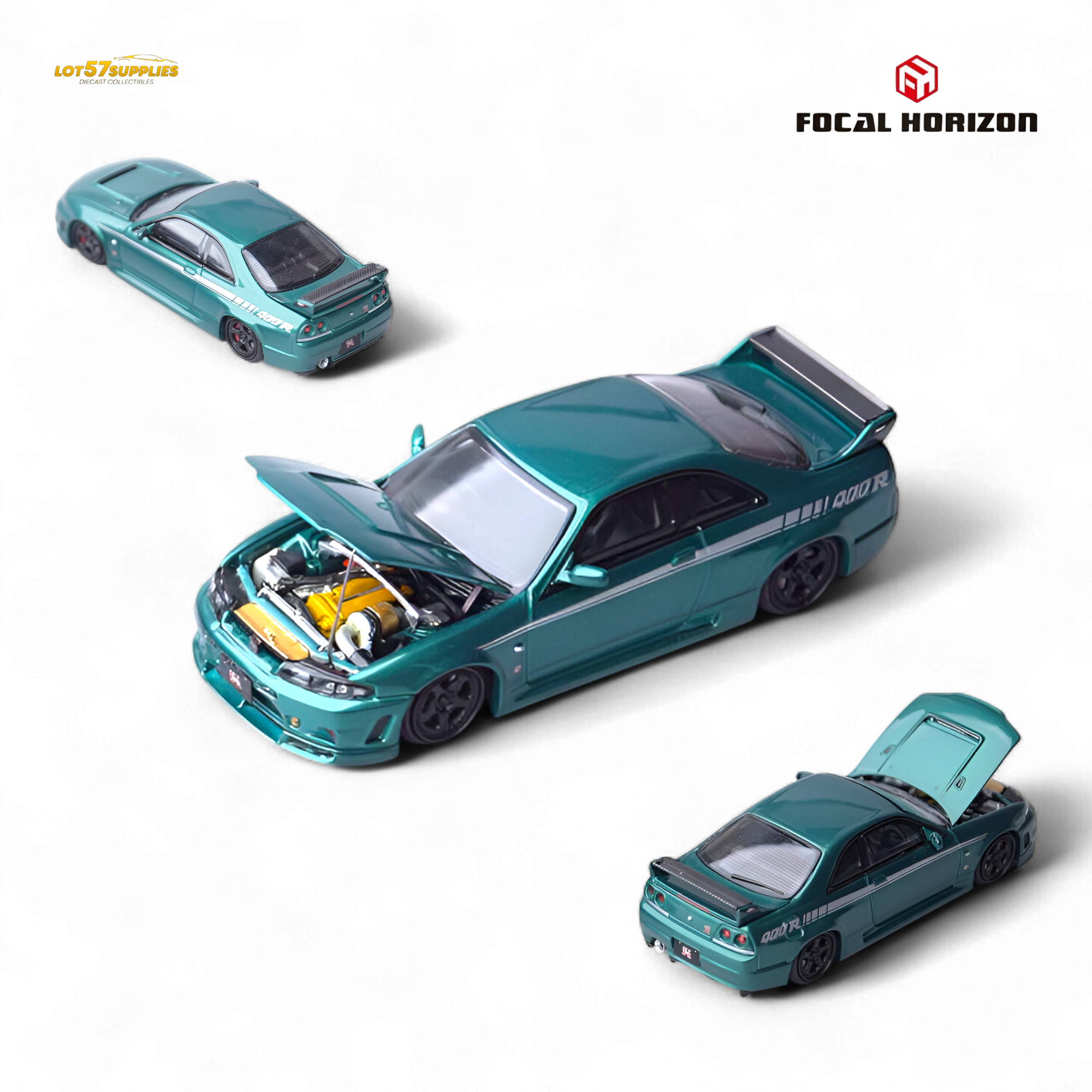 (Pre-Order) Focal Horizon Nissan Skyline GT-R R33 Nismo 400R Version - Champion Green 1:64 Main image