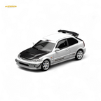 (Pre-Order) Motorhelix Honda Civic Type R (EK9) - J's Racing Livery White 1:64