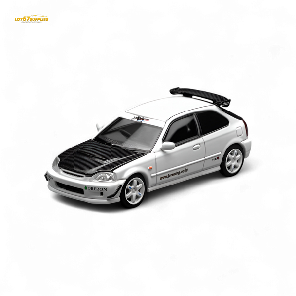 (Pre-Order) Motorhelix Honda Civic Type R (EK9) - J's Racing Livery White 1:64