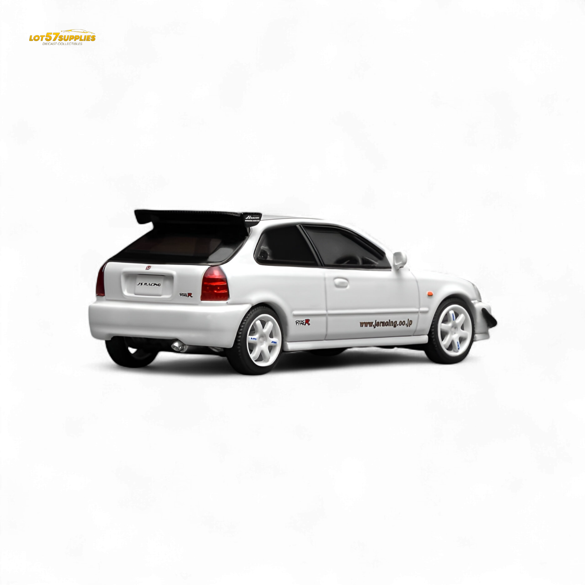(Pre-Order) Motorhelix Honda Civic Type R (EK9) - J's Racing Livery White 1:64