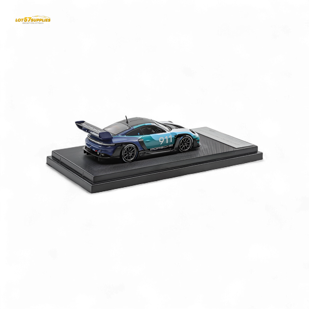 (Pre-Order) HKM 911 GT3 R Rennsport - Blue-White #911 1:64