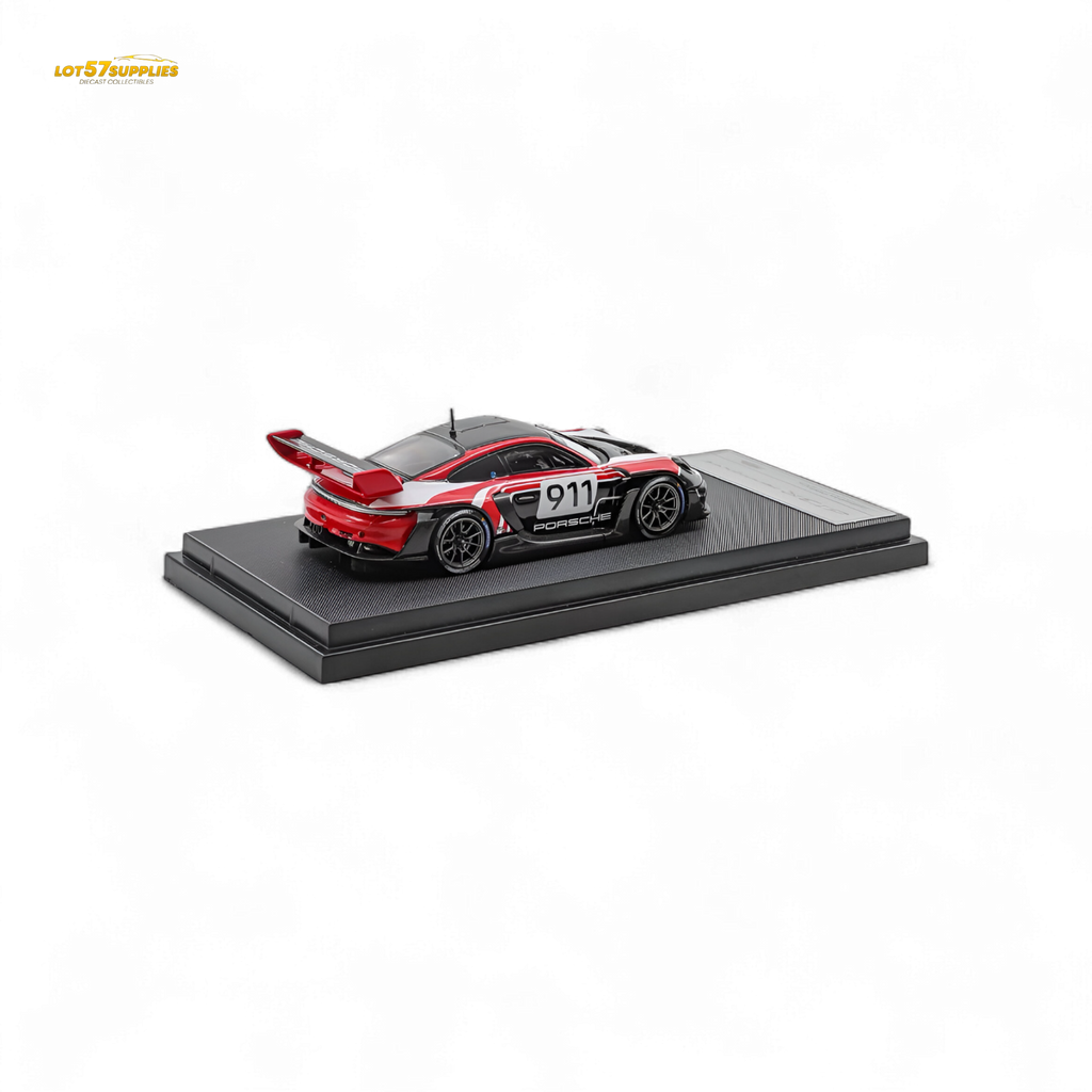 (Pre-Order) HKM 911 GT3 R Rennsport - Red-White #911 1:64