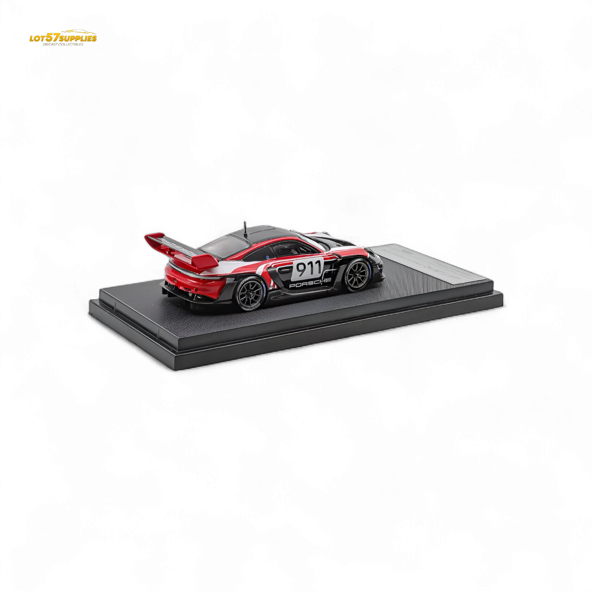 (Pre-Order) HKM 911 GT3 R Rennsport - Red-White #911 1:64