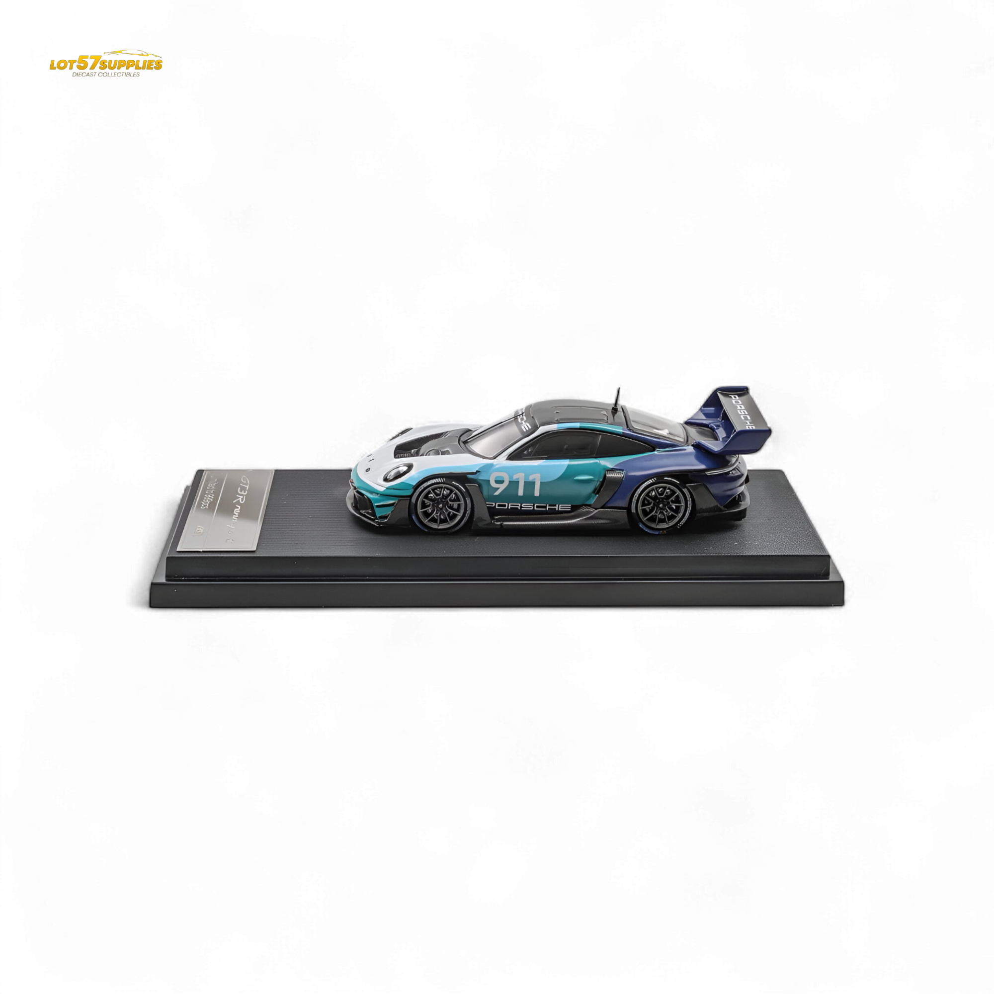 (Pre-Order) HKM 911 GT3 R Rennsport - Blue-White #911 1:64