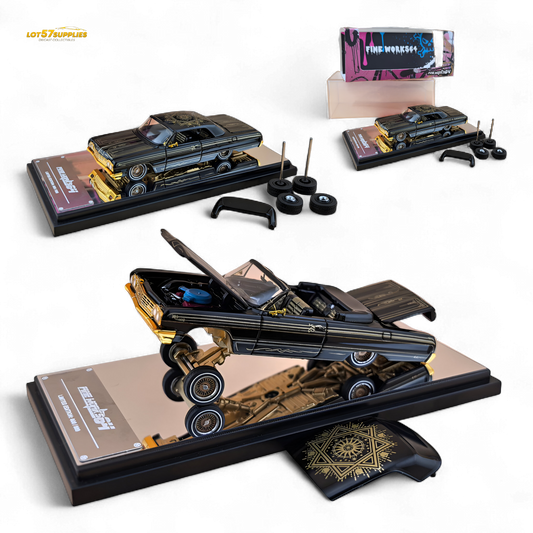 Fine Works64 Impala Lowrider - Black Gold Livery Ordinary 1:64