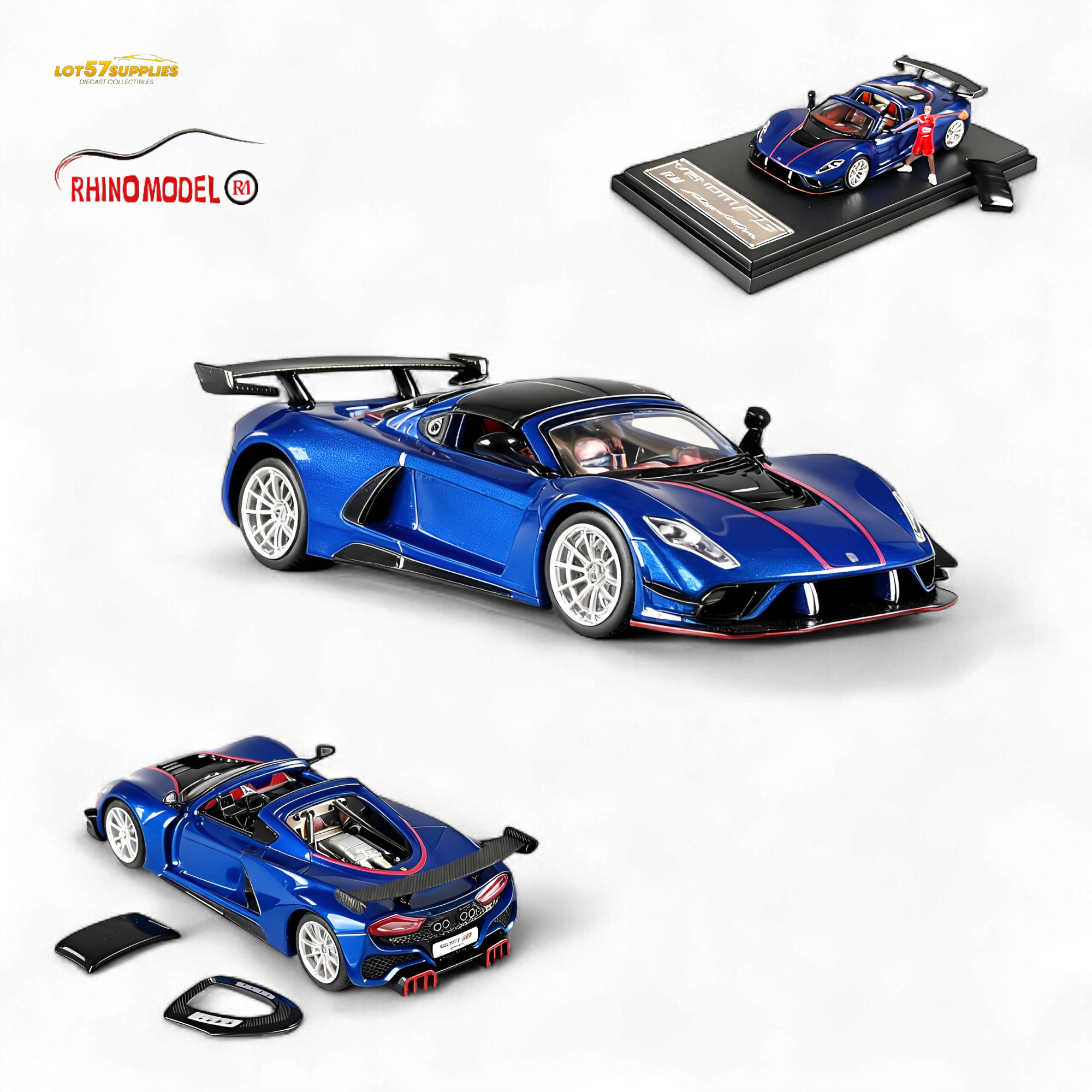Rhino Model RM Hennessey Venom F5 - Blue 1:64 Main image