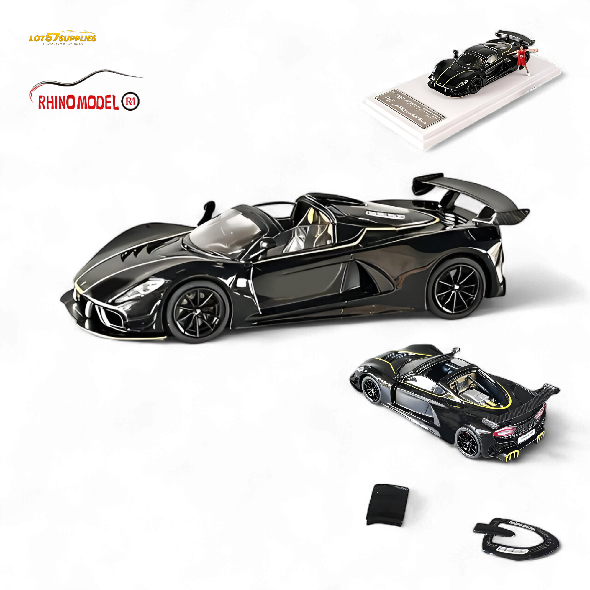Rhino Model RM Hennessey Venom F5 - Black 1:64