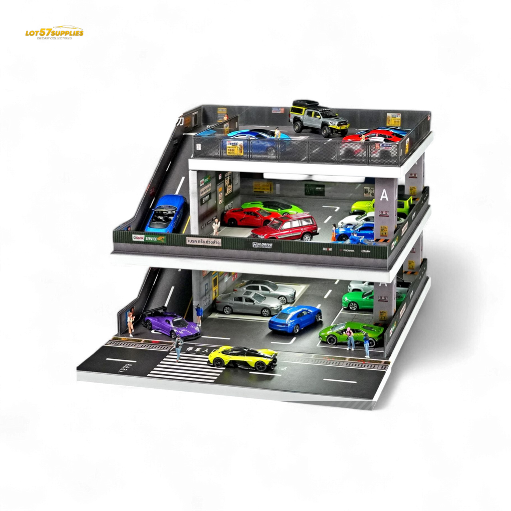(Pre-Order) Shou Cang Jia Japanese Ramp Parking Lot - Light Gray 1:64