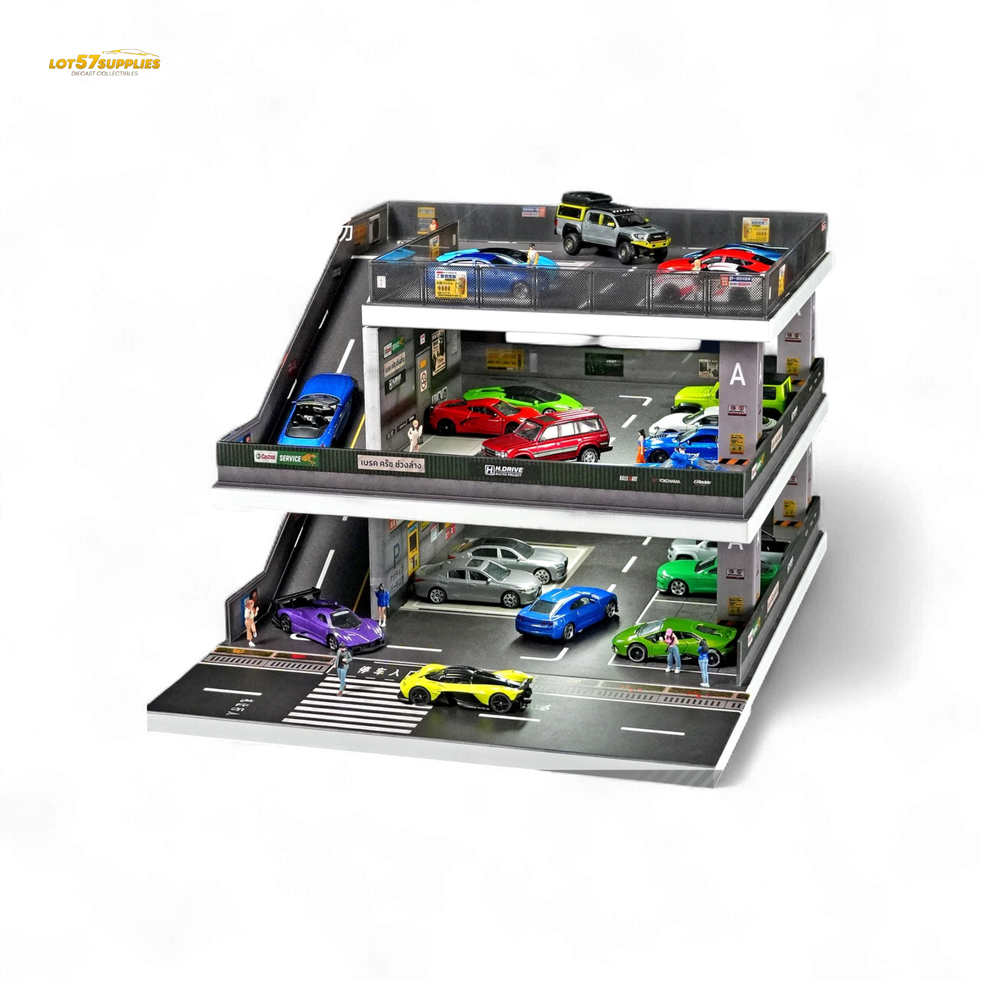 (Pre-Order) Shou Cang Jia Japanese Ramp Parking Lot - Light Gray 1:64