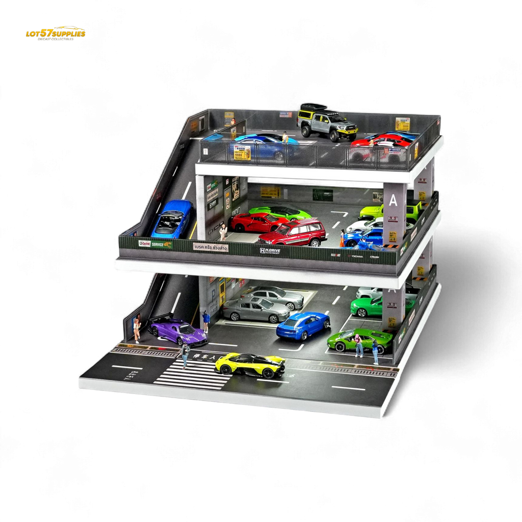 (Pre-Order) Shou Cang Jia Japanese Ramp Parking Lot - Light Gray 1:64