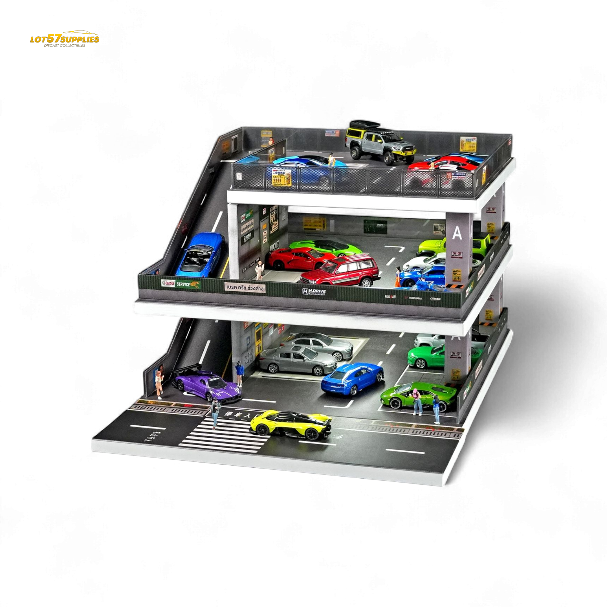 (Pre-Order) Shou Cang Jia Japanese Ramp Parking Lot - Light Gray 1:64