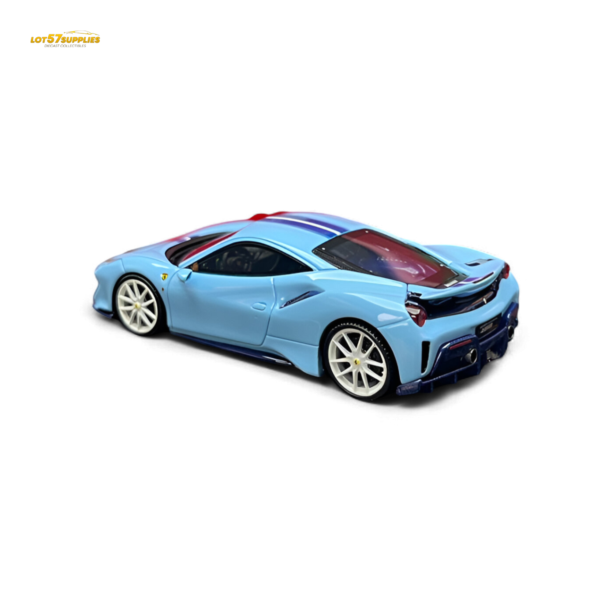 Rotating Wheel 488 Pista - Prata Blue - Foshan Show 2025 1:64
