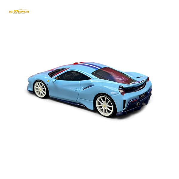 Rotating Wheel 488 Pista - Prata Blue - Foshan Show 2025 1:64