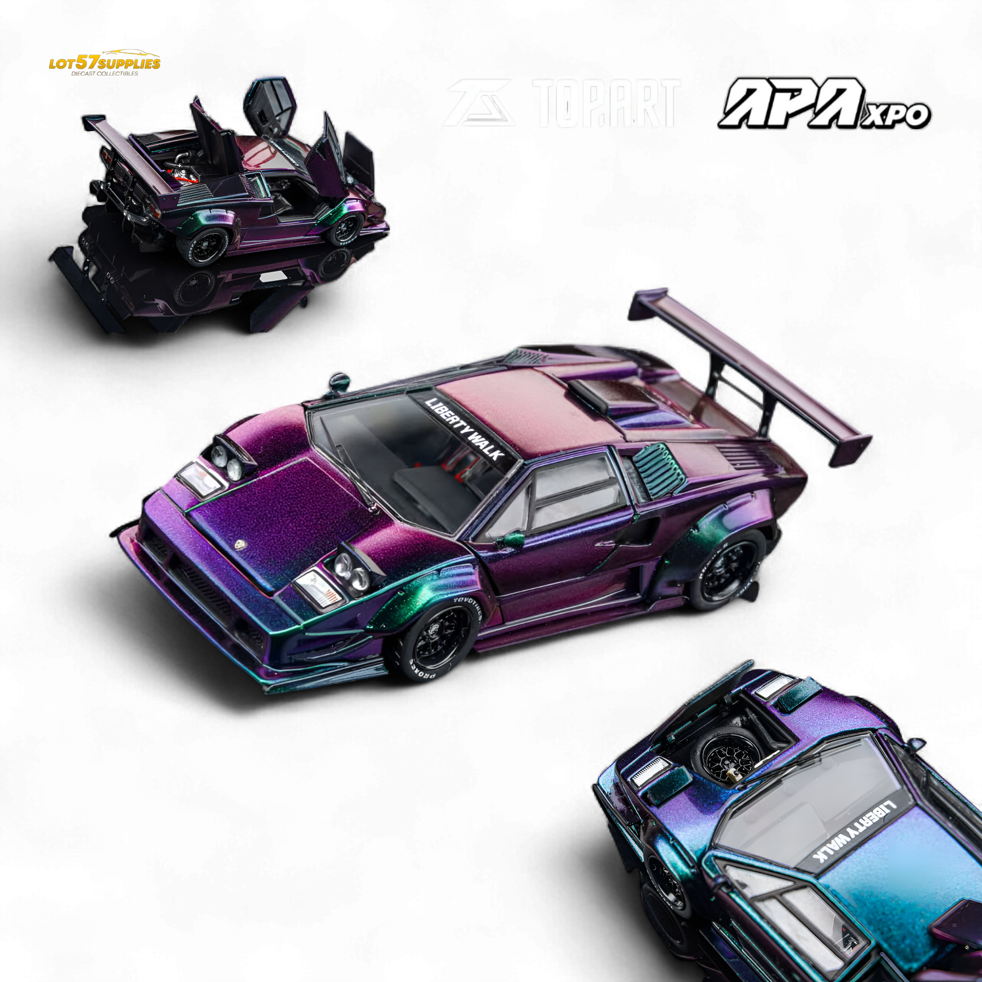 (Pre-Order) Topart Lamborghini Countach Liberty Walk - Chameleon 1:64 Main image
