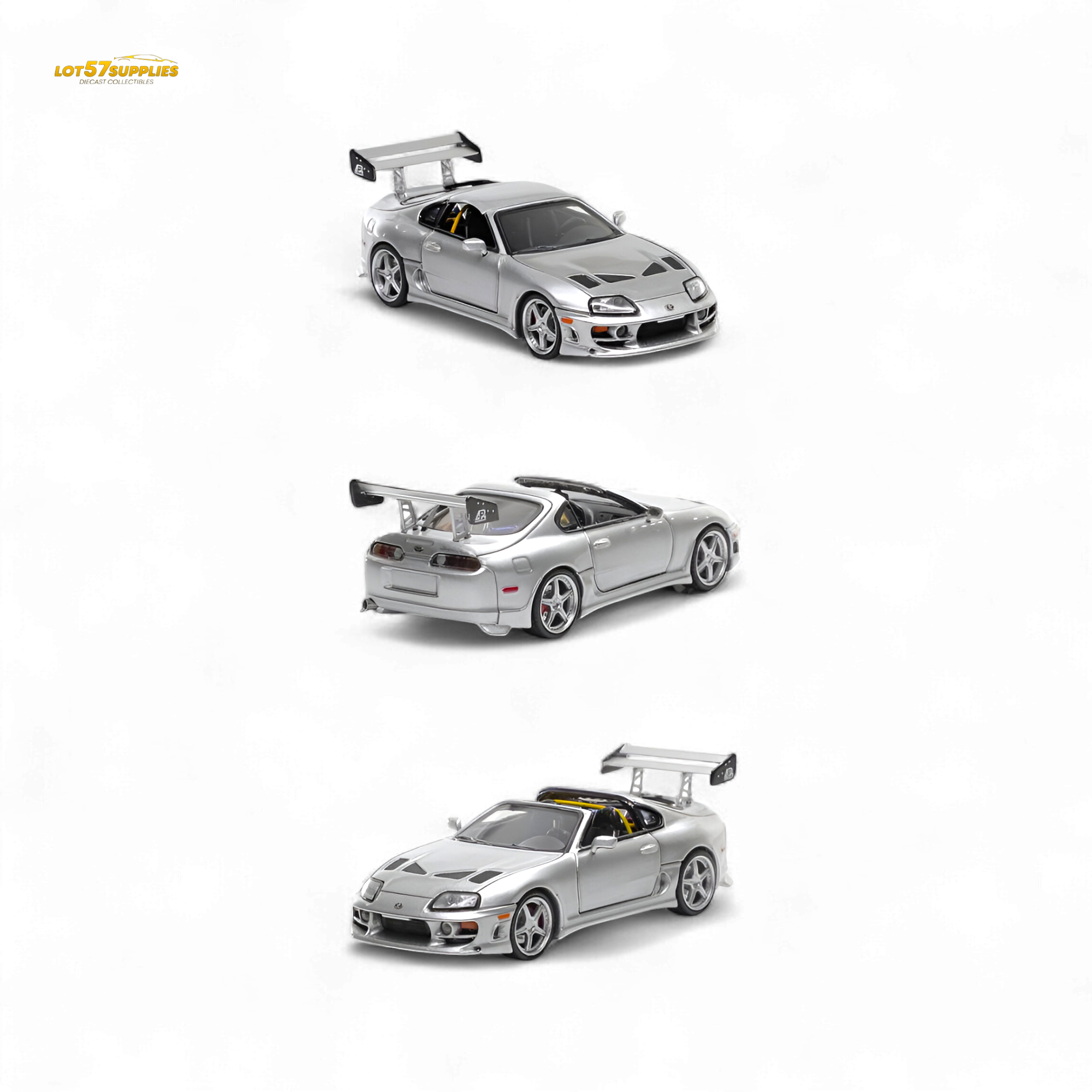 (Pre-Order) Fast Speed Supra Targa - Silver 1:64 Secondary image