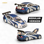 (Pre-Order) Ghost Player BMW E46 M3 GTR - Silver Blue Classic NFS Livery 1:64