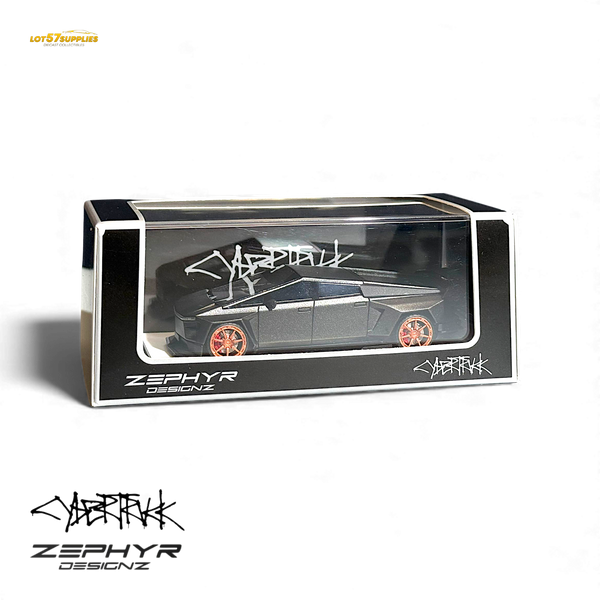 Error404 Tesla Cybertruck Custom Widebody Lowered - Matte Gray 1:64