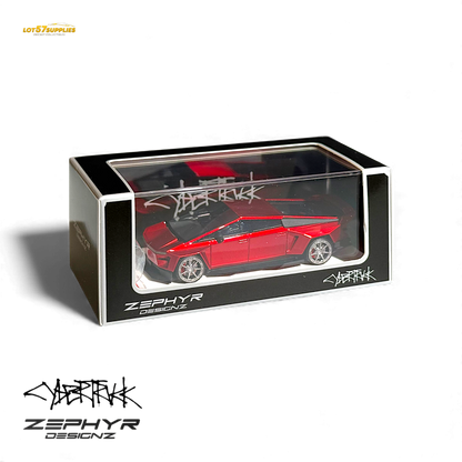 Error404 Tesla Cybertruck Custom Widebody Lowered - Metallic Red 1:64