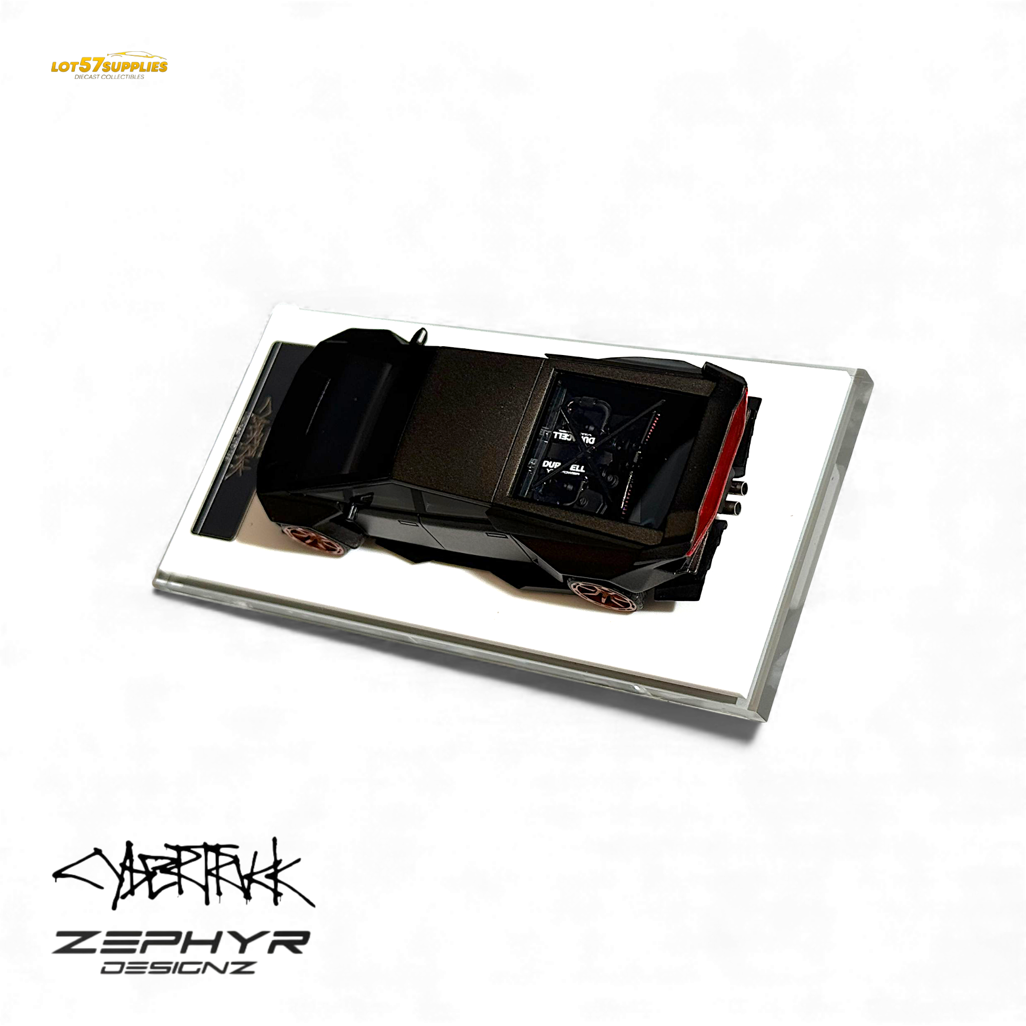 Error404 Tesla Cybertruck Custom Widebody Lowered - Matte Gray 1:64