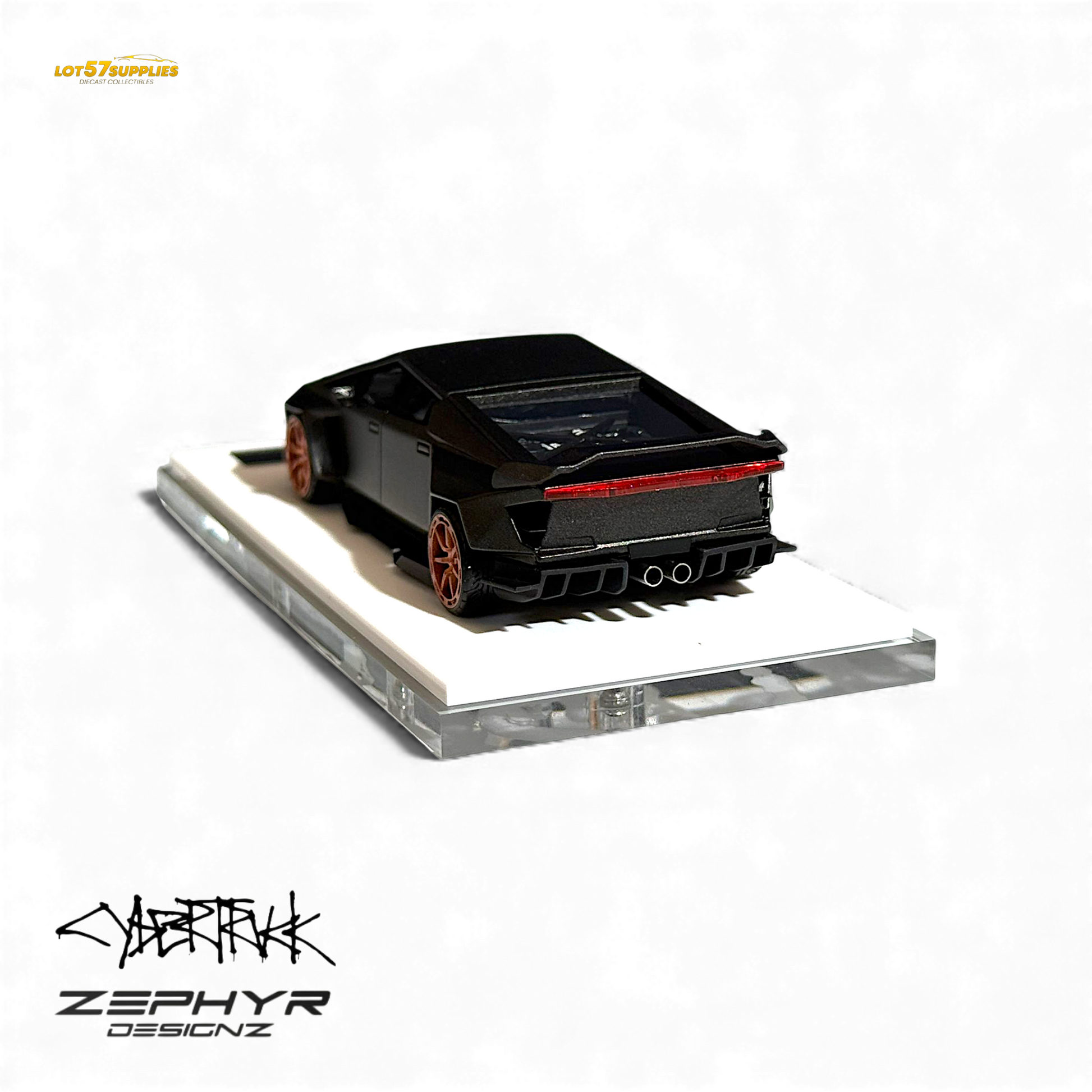 Error404 Tesla Cybertruck Custom Widebody Lowered - Matte Gray 1:64