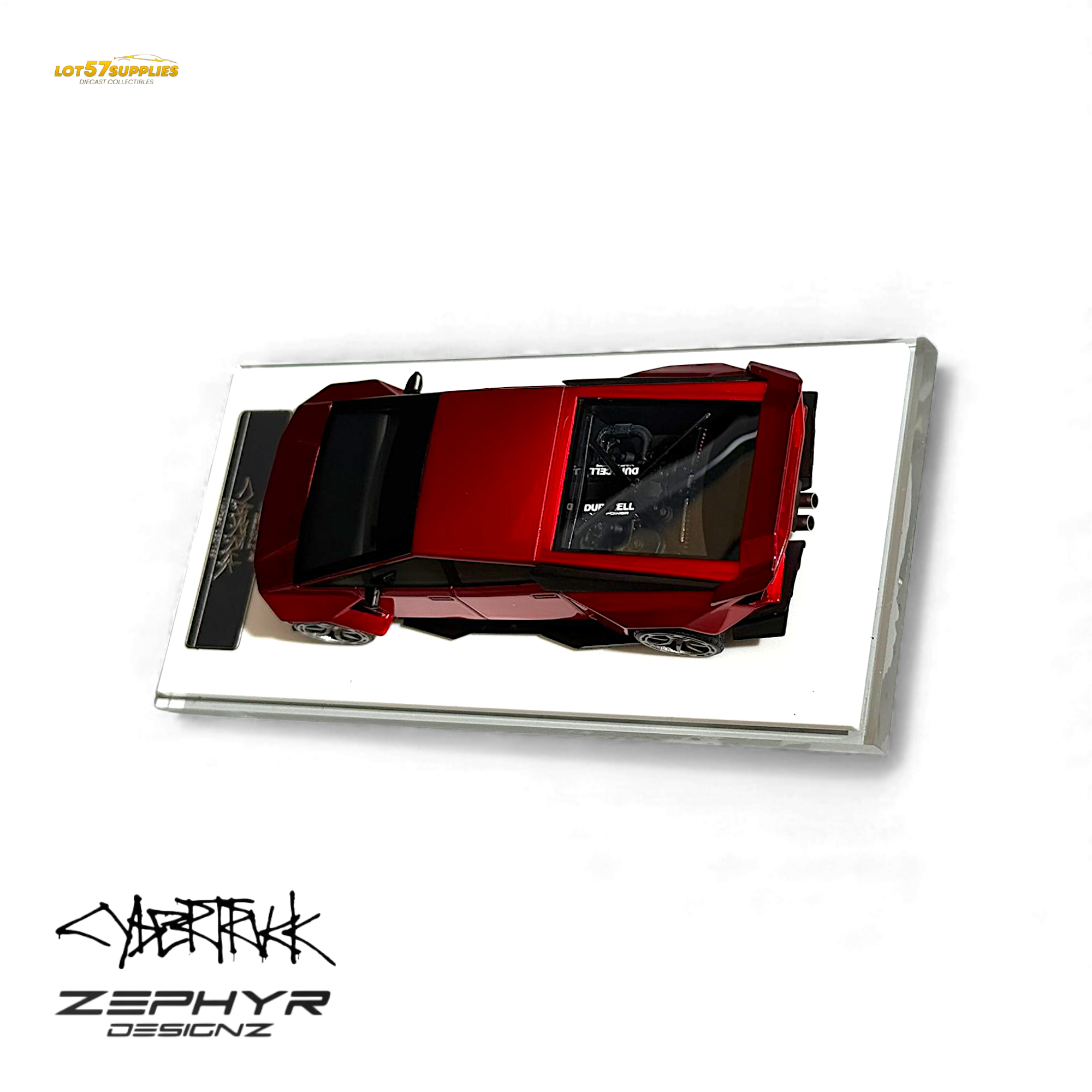 Error404 Tesla Cybertruck Custom Widebody Lowered - Metallic Red 1:64