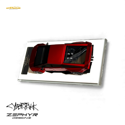 Error404 Tesla Cybertruck Custom Widebody Lowered - Metallic Red 1:64