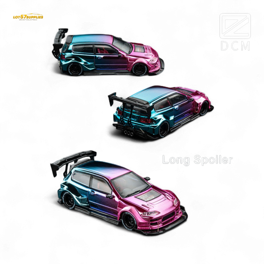 DCM Kevmannz 1996 EG6 Hatchback Wide Body - Dazzling Colorful Long Spoiler 1:64