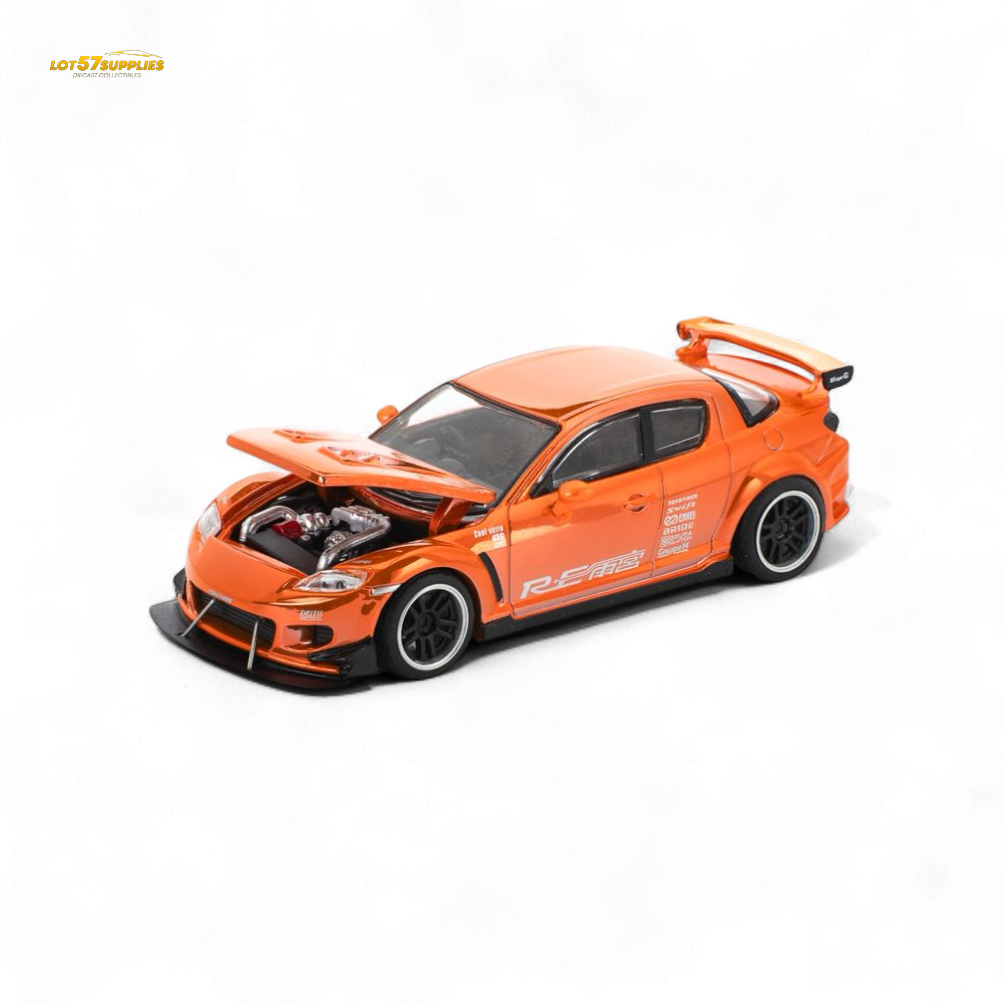 (Pre-Order) Poprace MAZDA RX-8 RE-AMEMIYA - CHROME ORANGE 1:64 - Collectors World Toys