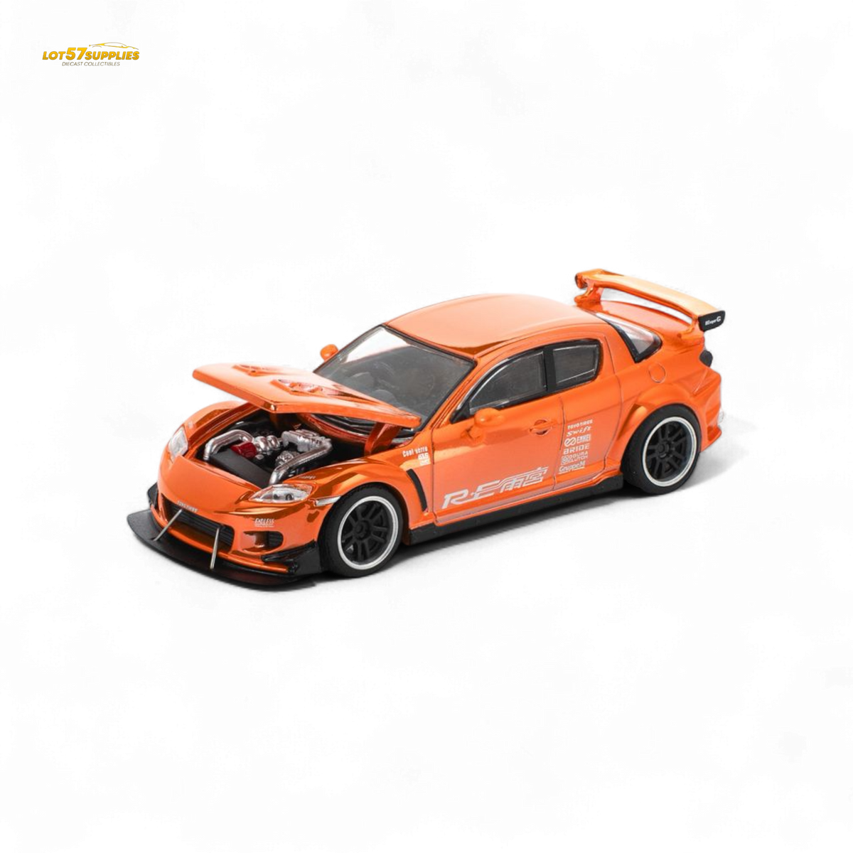 (Pre-Order) Poprace MAZDA RX-8 RE-AMEMIYA - CHROME ORANGE 1:64 - Collectors World Toys