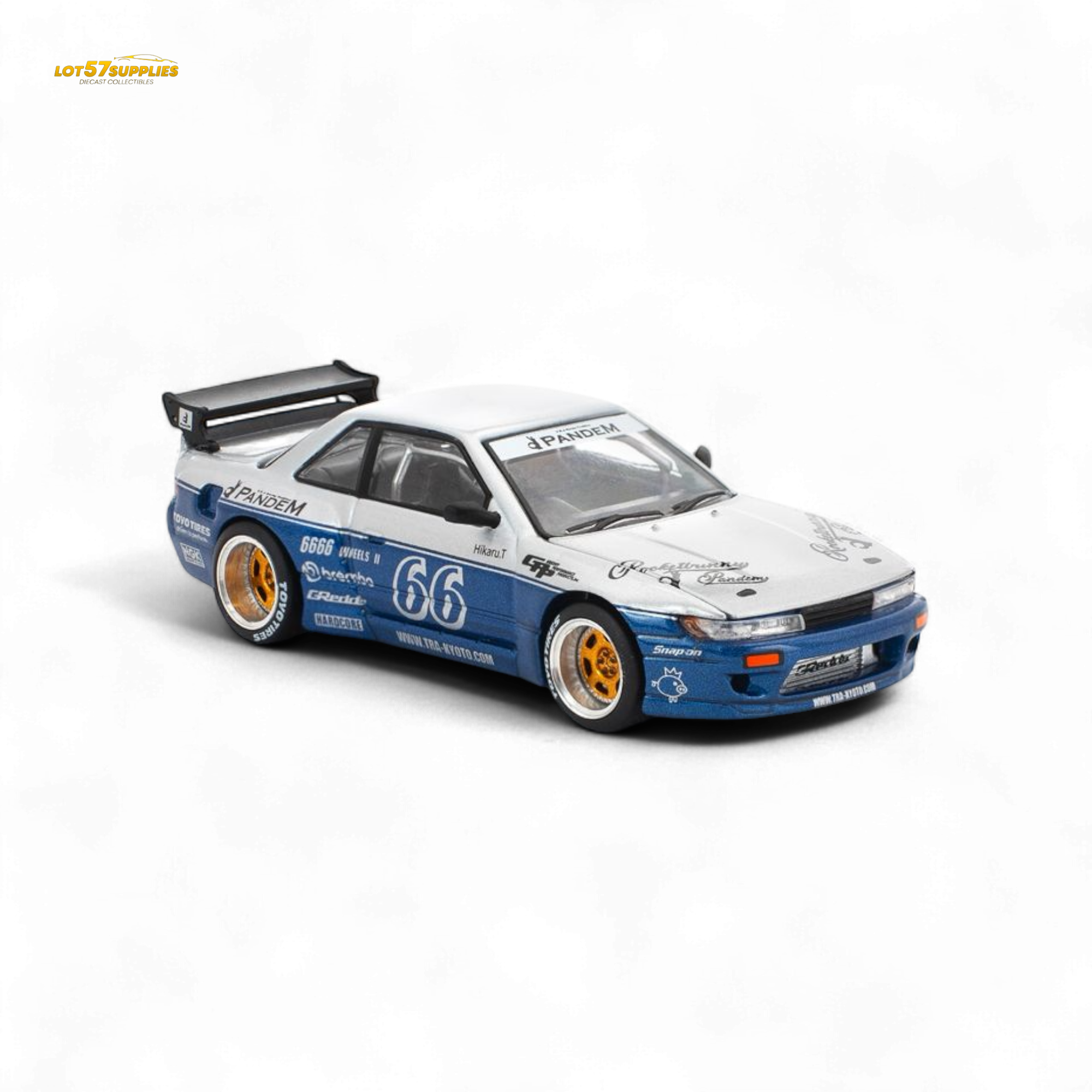 (Pre-Order) poprace PANDEM SILVIA S13 MOONTECH - BLUE 1/64 - Collectors World Toys