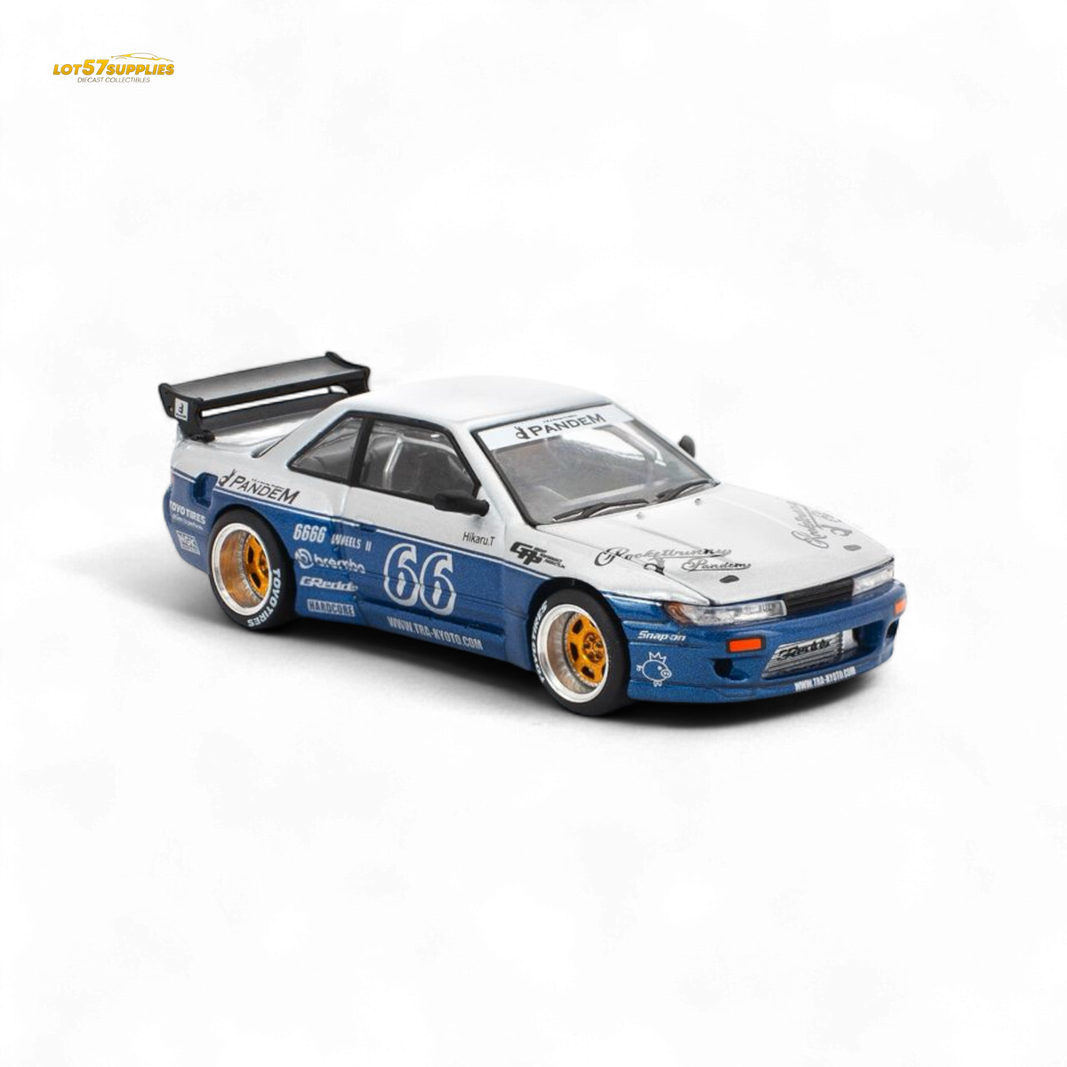 (Pre-Order) poprace PANDEM SILVIA S13 MOONTECH - BLUE 1/64 - Collectors World Toys