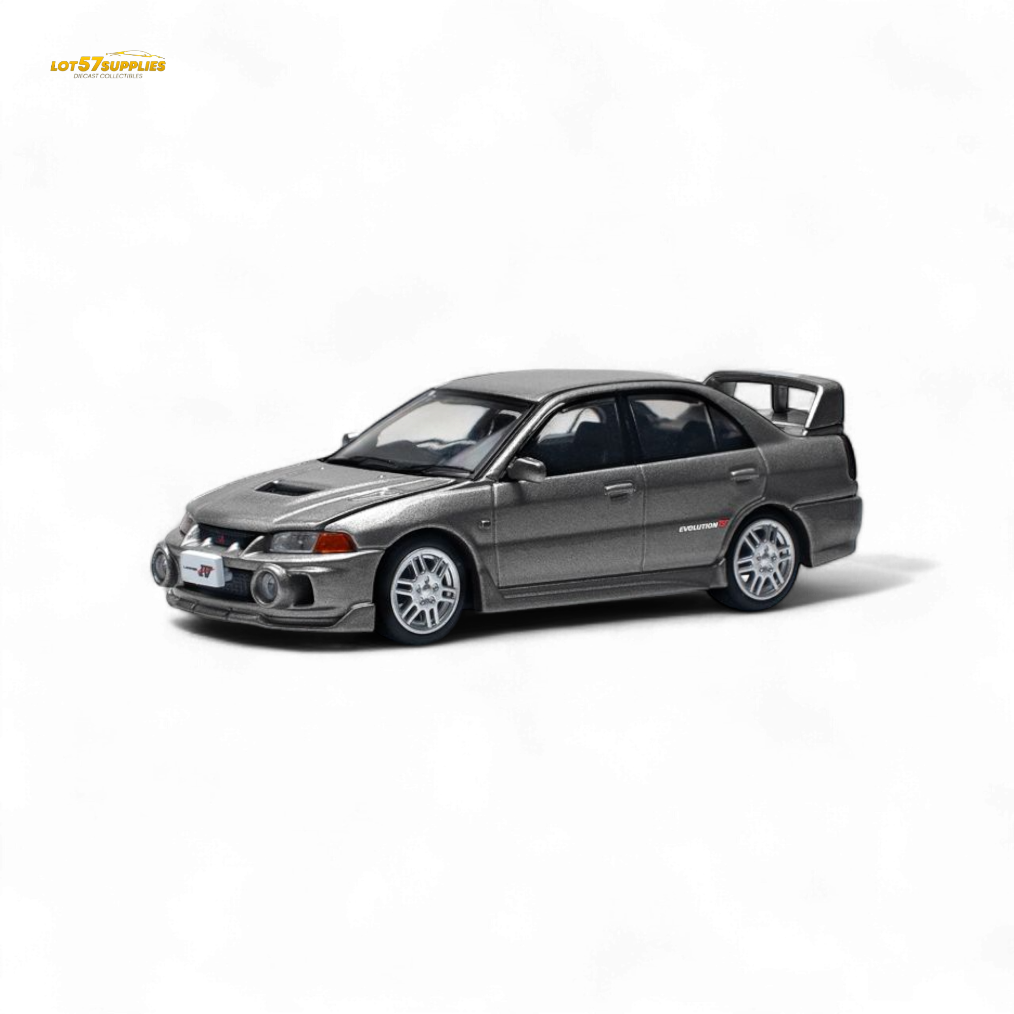 (Pre-Order) poprace MITSUBISHI LANCER EVOLUTION IV - DARK GREY 1/64 - Collectors World Toys