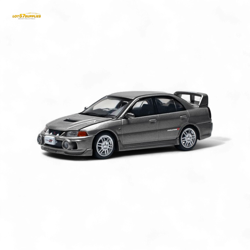 (Pre-Order) poprace MITSUBISHI LANCER EVOLUTION IV - DARK GREY 1/64 - Collectors World Toys