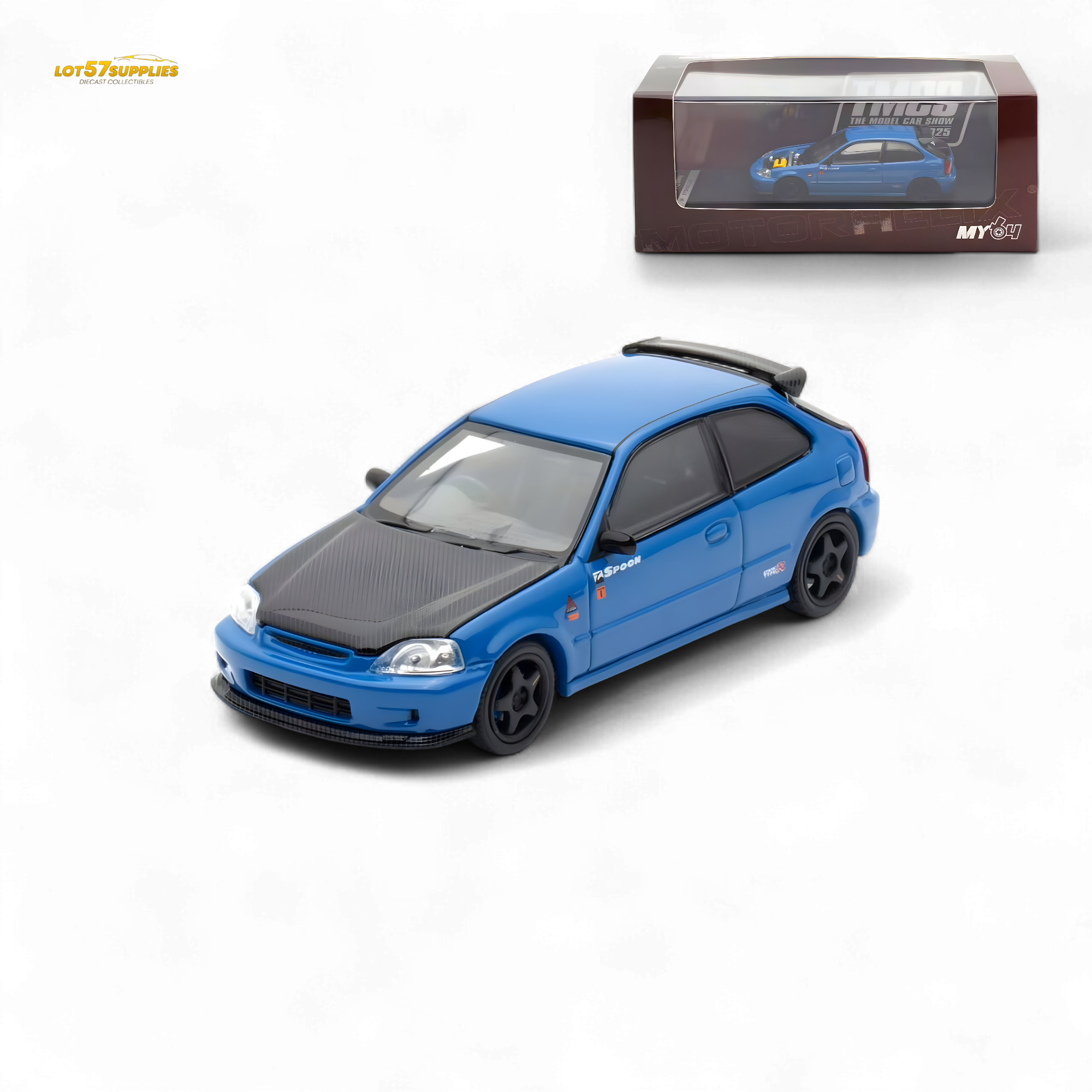 Motorhelix Honda Civic EK9 Malaysia Limited Edition - Blue 1:64 - Collectors World Toys