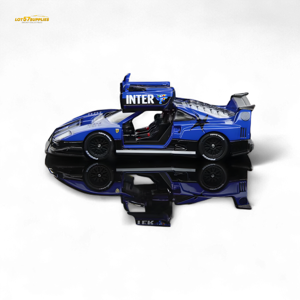 (Pre-Order) Demon King Auto F40 LB-Works Wide-Body Gull Wing Gate Modified - Inter Milan Livery 1:64 - Collectors World Toys